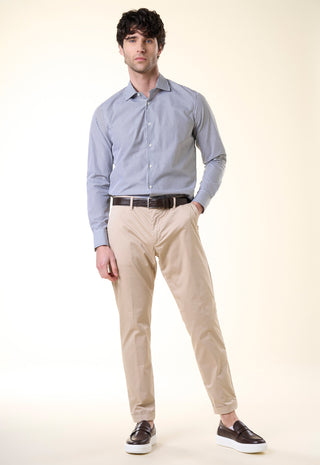 Camicia Slim Fit a Righe Bastoncino|Colore:Verde