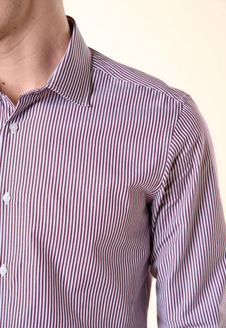 Camicia Slim Fit a Righe Bastoncino|Colore:Bordeaux