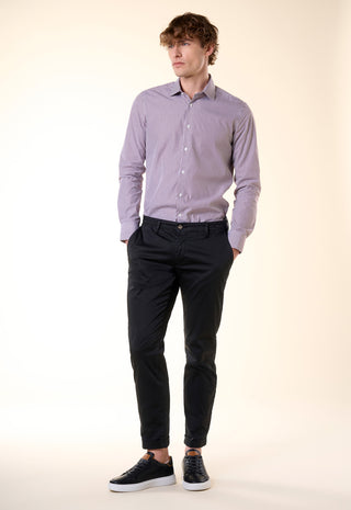 Camicia Slim Fit a Righe Bastoncino|Colore:Bordeaux