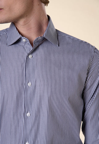 Camicia Slim Fit a Righe Bastoncino|Colore:Blu