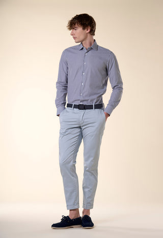 Camicia Slim Fit a Righe Bastoncino|Colore:Blu