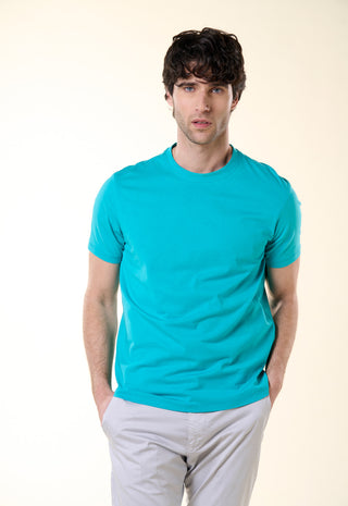 T-Shirt Girocollo Tinta Unita|Colore:Smeraldo