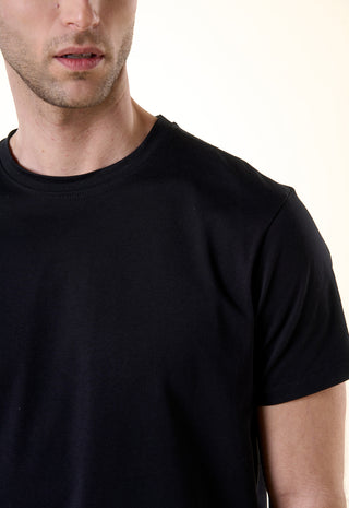 T-Shirt Girocollo Tinta Unita|Colore:Nero