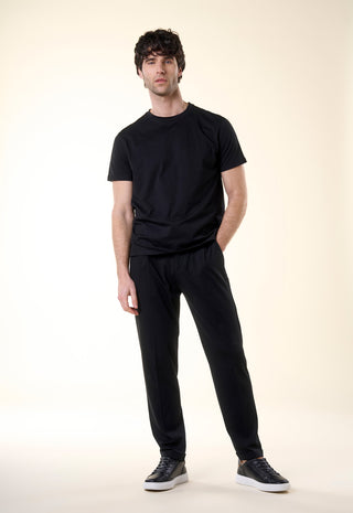 T-Shirt Girocollo Tinta Unita|Colore:Nero