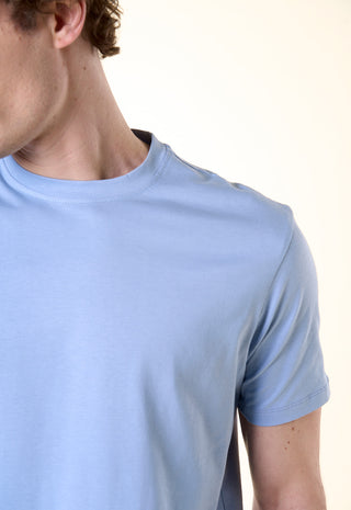 T-Shirt Girocollo Tinta Unita|Colore:Celeste 1