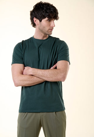T-Shirt Girocollo Tinta Unita|Colore:Bosco