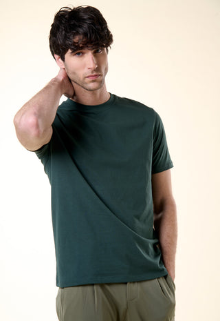 T-Shirt Girocollo Tinta Unita|Colore:Bosco