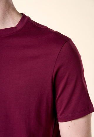T-Shirt Girocollo Tinta Unita|Colore:Bordeaux