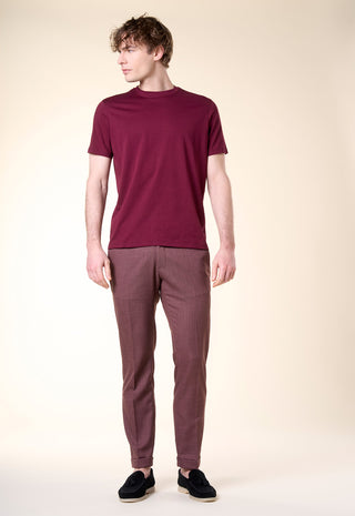 T-Shirt Girocollo Tinta Unita|Colore:Bordeaux