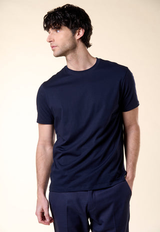 T-Shirt Girocollo Tinta Unita|Colore:Blu