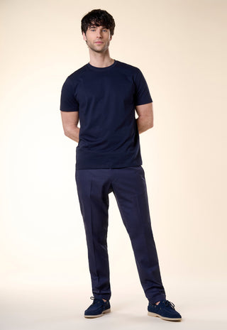 T-Shirt Girocollo Tinta Unita|Colore:Blu