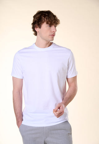 T-Shirt Girocollo Tinta Unita|Colore:Bianco