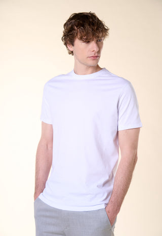 T-Shirt Girocollo Tinta Unita|Colore:Bianco