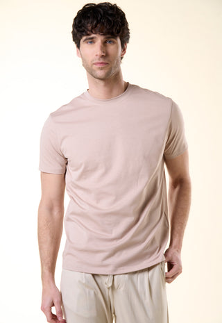 T-Shirt Girocollo Tinta Unita|Colore:Beige