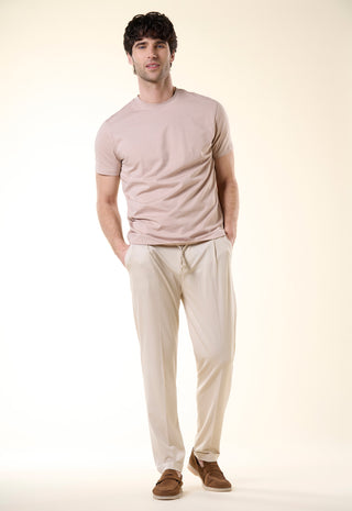 T-Shirt Girocollo Tinta Unita|Colore:Beige
