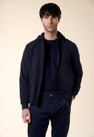 Bomber Tecnico con Cappuccio|Colore:Blu