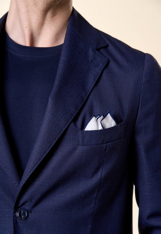 Giacca Decostruita in Misto Lino e Cotone|Colore:Blu navy