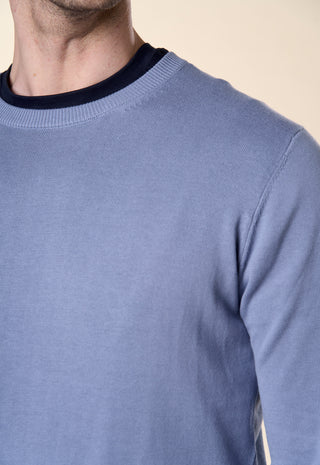 Maglia Uomo Girocollo Maniche Lunghe Bordi a Coste|Colore:Carta da zucchero