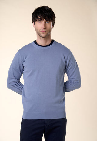 Maglia Uomo Girocollo Maniche Lunghe Bordi a Coste|Colore:Carta da zucchero