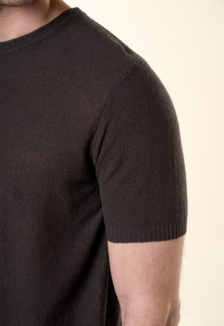 Maglia Girocollo a Manica Corta in Filato Leggero|Colore:Militare