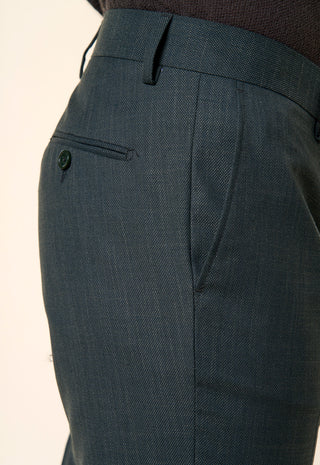 Pantalone Slim-Fit in Tessuto Strutturato|Colore:Verde
