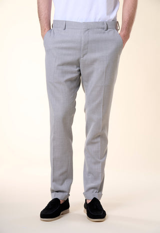 Pantalone Slim-Fit in Tessuto Strutturato|Colore:Perla