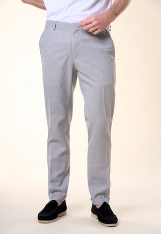 Pantalone Slim-Fit in Tessuto Strutturato|Colore:Perla