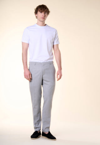 Pantalone Slim-Fit in Tessuto Strutturato|Colore:Perla