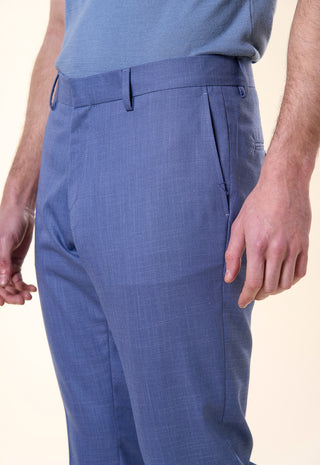 Pantalone Slim-Fit in Tessuto Strutturato|Colore:Cielo