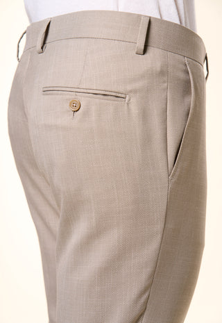 Pantalone Slim-Fit in Tessuto Strutturato|Colore:Beige