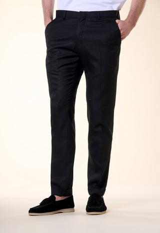 Pantalone Slim-Fit in Tessuto Strutturato|Colore:Nero