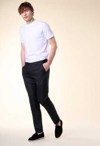 Pantalone Slim-Fit in Tessuto Strutturato|Colore:Nero