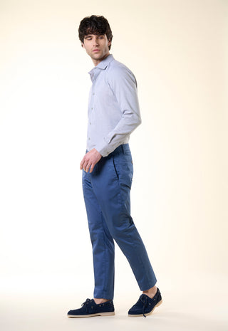 Pantalone Chino Slim-Fit in Cotone Stretch|Colore:Lavagna