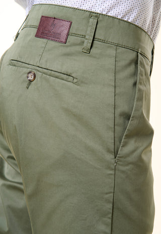 Pantalone Chino Slim-Fit in Cotone Stretch|Colore:Salvia