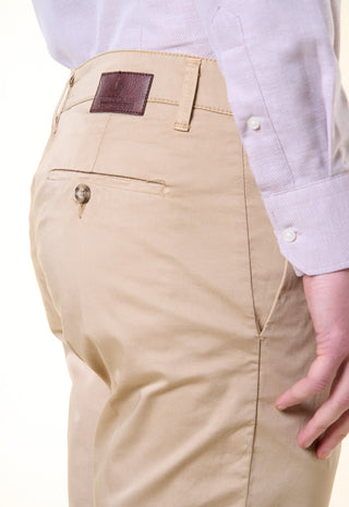 Pantalone Chino Slim-Fit in Cotone Stretch|Colore:Sabbia