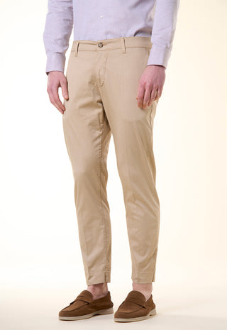 Pantalone Chino Slim-Fit in Cotone Stretch|Colore:Sabbia