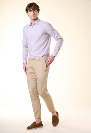 Pantalone Chino Slim-Fit in Cotone Stretch|Colore:Sabbia