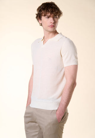 Polo Slim-Fit in Jersey di Cotone|Colore:Off white