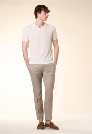 Polo Slim-Fit in Jersey di Cotone|Colore:Off white
