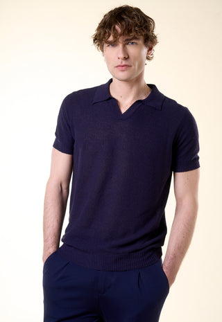 Polo Slim-Fit in Jersey di Cotone|Colore:Blu