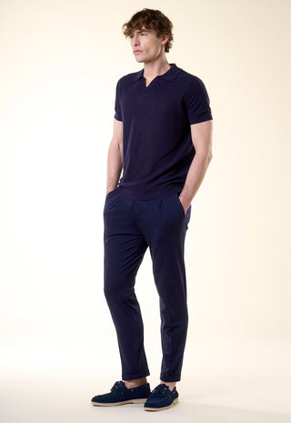 Polo Slim-Fit in Jersey di Cotone|Colore:Blu