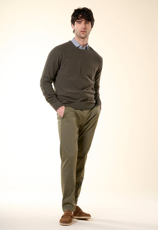Maglia Girocollo in Texture Micro-Punto|Colore:Sottobosco