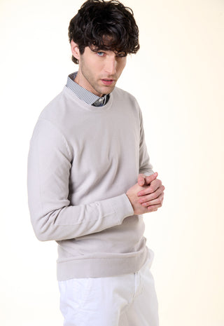 Maglia Girocollo in Texture Micro-Punto|Colore:Ashgray