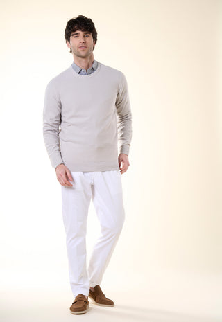 Maglia Girocollo in Texture Micro-Punto|Colore:Ashgray