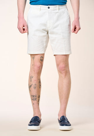 Bermuda Chino in Cotone Stretch|Colore:Bianco ottico