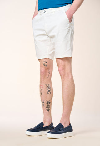 Bermuda Chino in Cotone Stretch|Colore:Bianco ottico