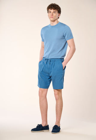 Bermuda Chino Coulisse Misto Lino|Colore:Cielo