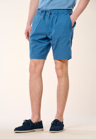 Bermuda Chino Coulisse Misto Lino|Colore:Cielo