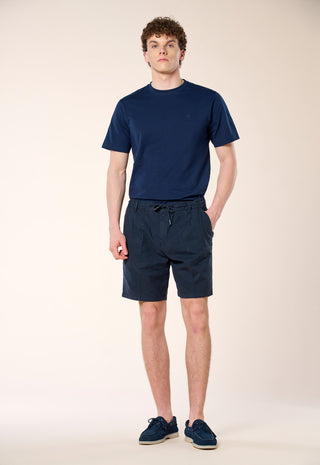Bermuda Chino Coulisse Misto Lino|Colore:Dark blu