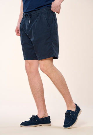 Bermuda Chino Coulisse Misto Lino|Colore:Dark blu
